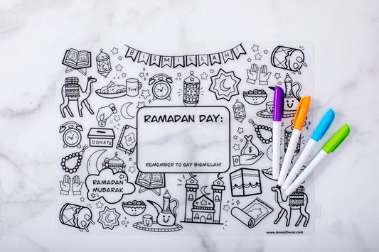 Amasi Washable Ramadan Coloring Silicone Placemat