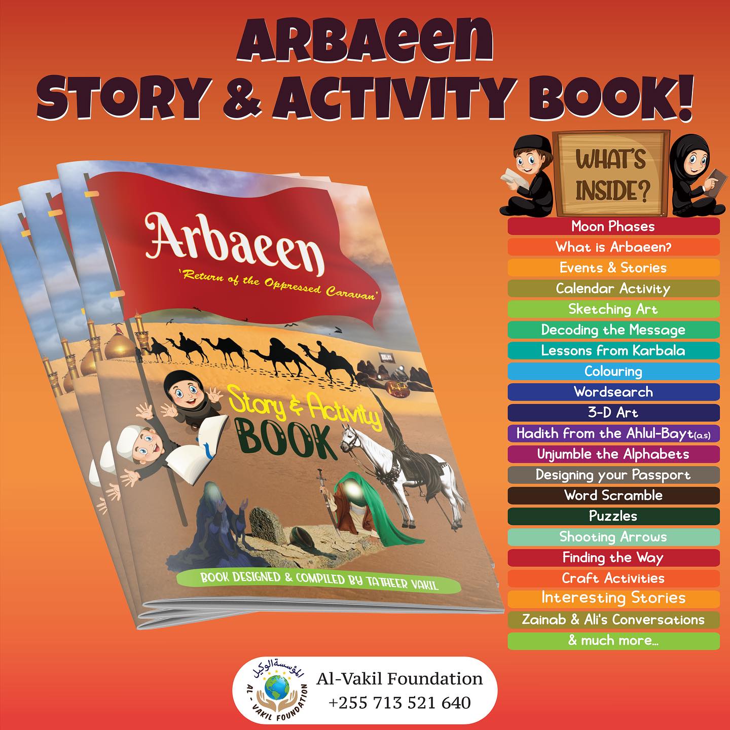 Arbaeen Story & Activity Book by Tatheer Vakil | Workbook | USA Seller