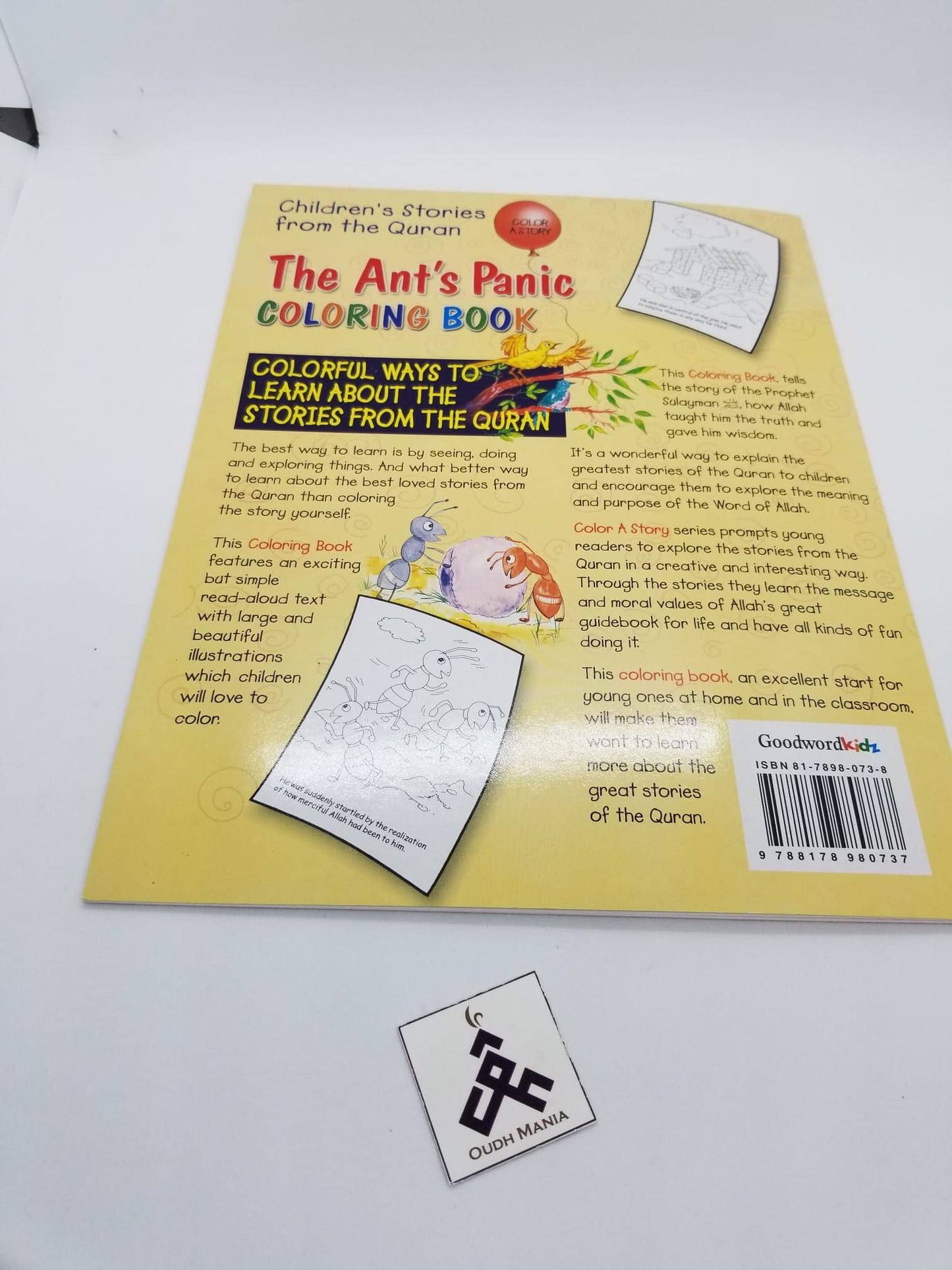 The Ant's Panic coloring book by Goodword kidz