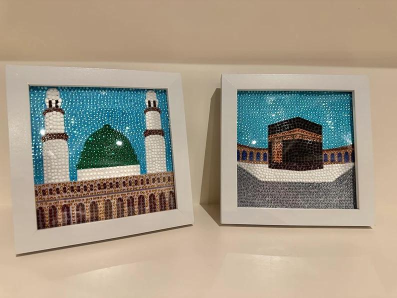 Diamond Art Kit by ZH Creates | Kaaba and Prophet's Mosque